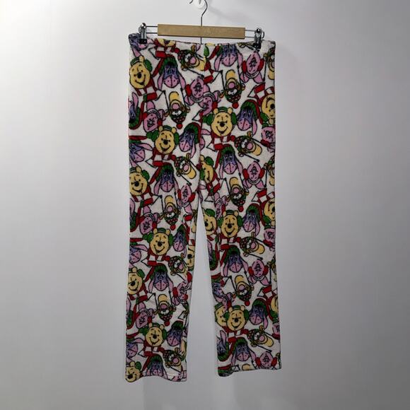Disney Winnie the Pooh white/multicolor Pajama Pants women’s Size Medium (8-10) - Picture 1 of 6
